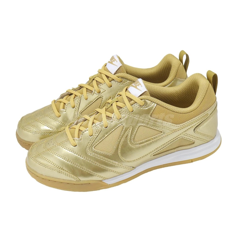 Nike Gato LV8 GS Gold Metallic White Soccer Shoes II7084-700 Youth 7Y Women 8.5